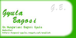 gyula bagosi business card